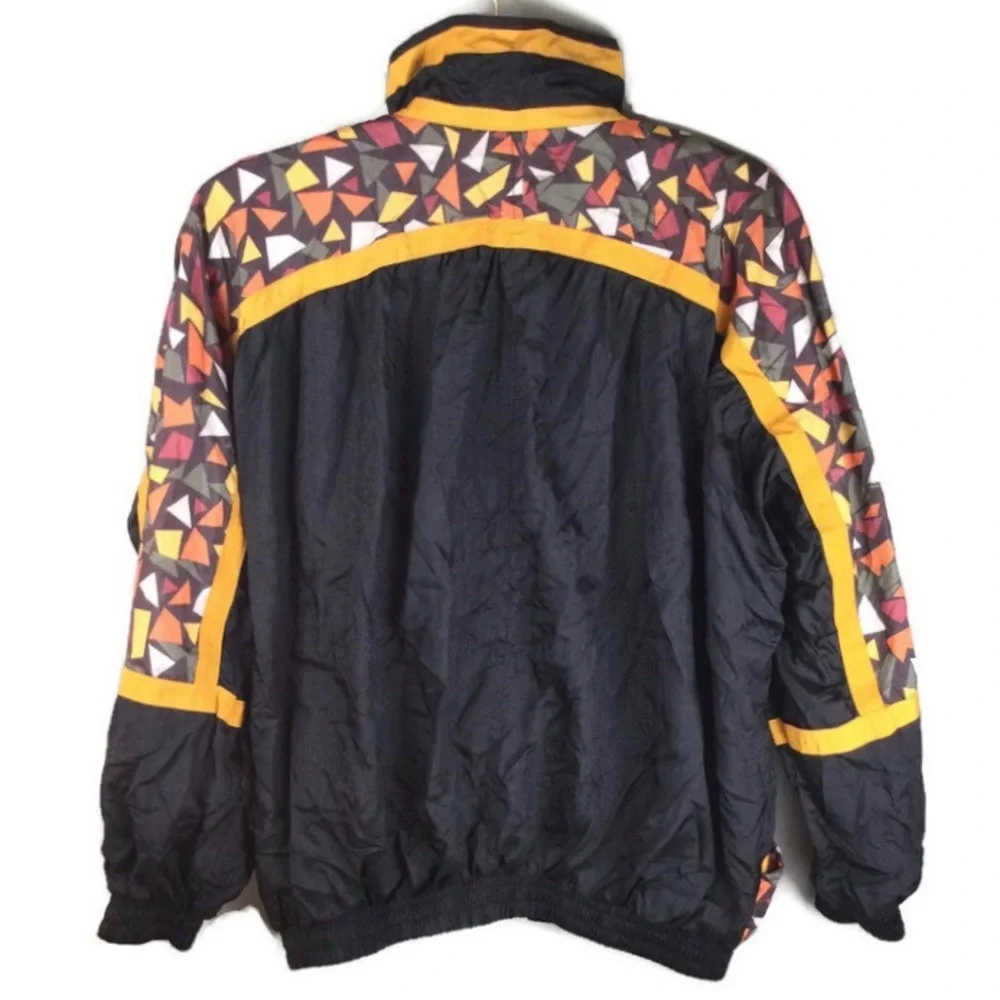 SEEK The Label Retro Geometric Print High Neck Windbreaker Size Small - Picture 2 of 6